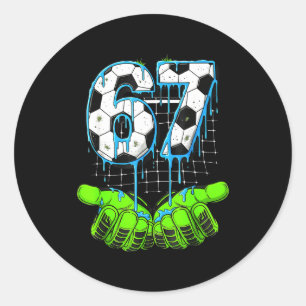 Soccer Drip 67 Six Seven Funny Gen Alpha Meme 6 7 Classic Round Sticker