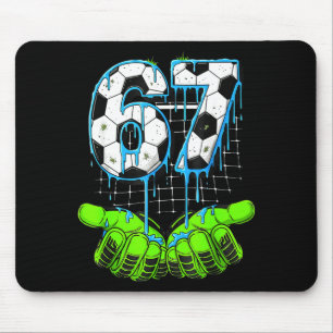Soccer Drip 67 Six Seven Funny Gen Alpha Meme 6 7  Mouse Mat