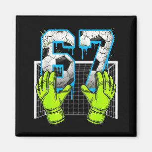 Soccer Drip 67 Six Seven Funny Gen Alpha Meme Desi Magnet