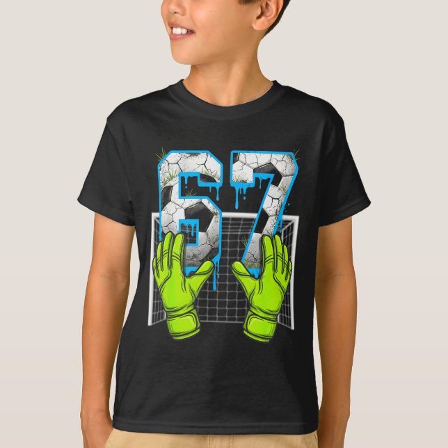 Soccer Drip 67 Six Seven Funny Gen Alpha Meme Desi T-Shirt (Front)
