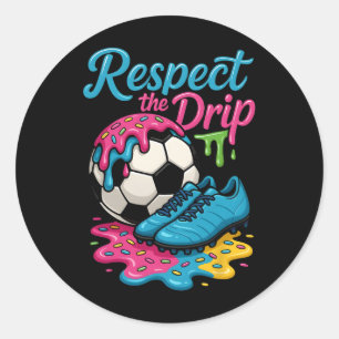 Soccer Drip Boys Girls Ice Cream Drip With Sprinkl Classic Round Sticker