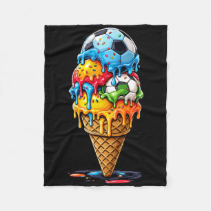 Soccer Drip Boys Girls Ice Cream Drip With Sprinkl Fleece Blanket