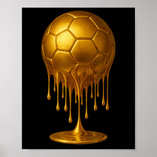 Soccer Drip Drippy Gold Spirit Wear Game Day Boys Poster