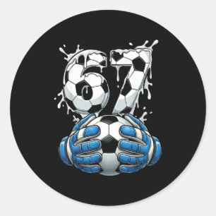 Soccer Drip Number 67 Boys Soccer Goalkeeper 67  Classic Round Sticker