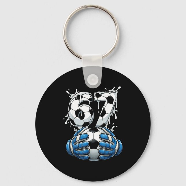 Soccer Drip Number 67 Boys Soccer Goalkeeper 67  Key Ring (Front)