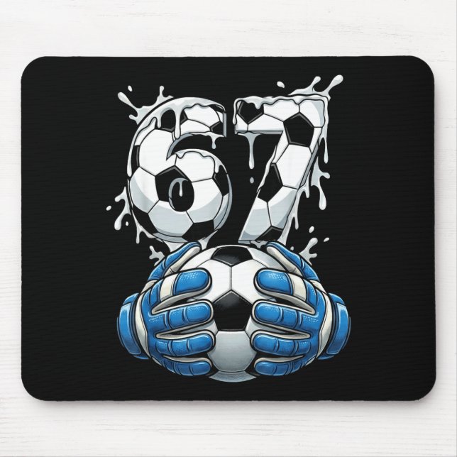 Soccer Drip Number 67 Boys Soccer Goalkeeper 67  Mouse Mat (Front)