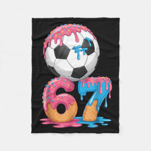 Soccer Drip Number 67 Boys Soccer Player 67 Fleece Blanket