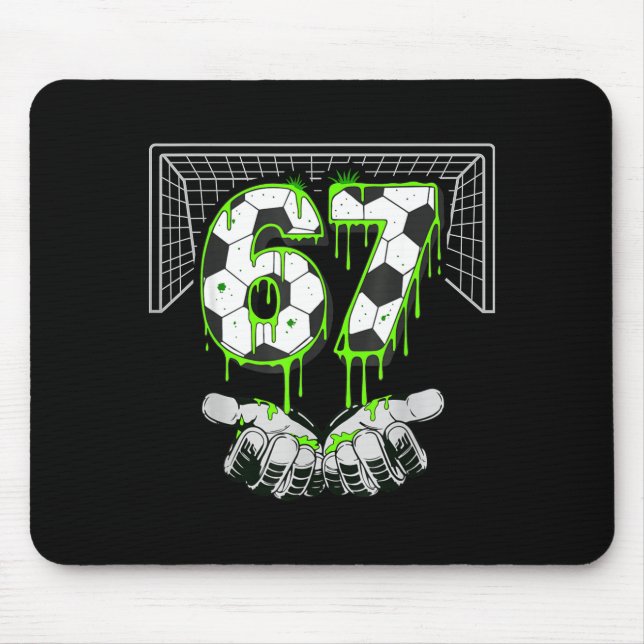 Soccer Drip Number 67 Boys Soccer Player 67 Footba Mouse Mat (Front)