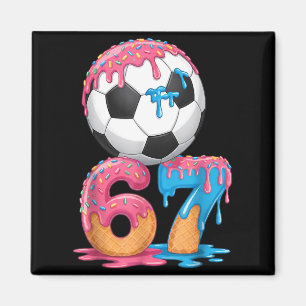 Soccer Drip Number 67 Boys Soccer Player 67  Magnet