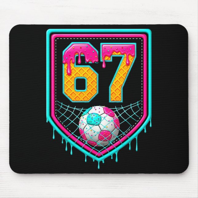 Soccer Drip Number 67 Soccer Player  Mouse Mat (Front)