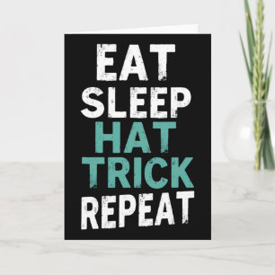 Soccer Eat Sleep Hat Trick Repeat Ice Hockey Card
