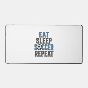 Soccer Eat Sleep Repeat Vintage Typography Shirt_1 Desk Mat