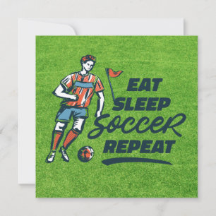 Soccer eat sleep soccer repeat card