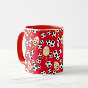 Soccer Egghead Pattern Coffee Mug