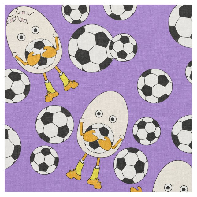 Soccer Egghead Pattern Fabric (Close Up)