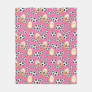 Soccer Egghead Pattern Fleece Blanket