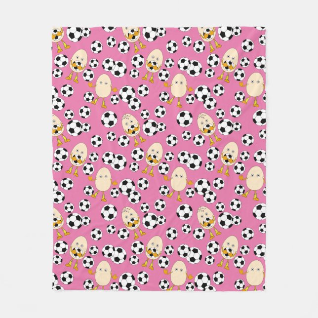 Soccer Egghead Pattern Fleece Blanket (Front)