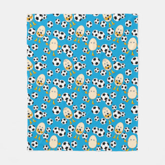 Soccer Egghead Pattern Fleece Blanket