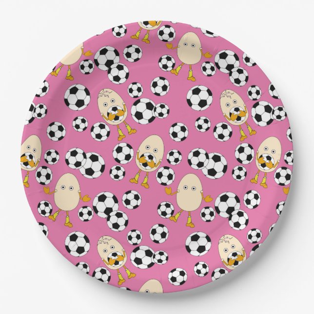 Soccer Egghead Pattern  Paper Plate (Front)