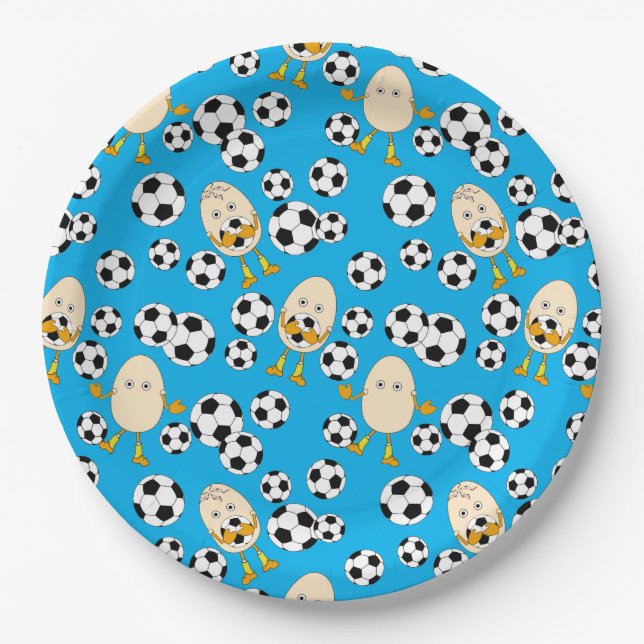 Soccer Egghead Pattern  Paper Plate (Front)