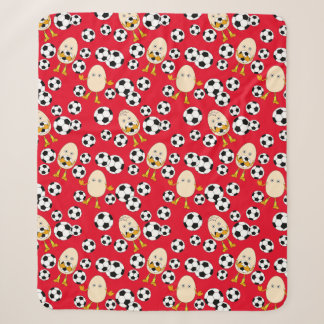 Soccer Egghead Pattern Sherpa Blanket