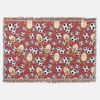 Soccer Egghead Pattern Throw Blanket