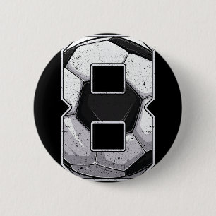 Soccer Eighth 8th Birthday Boy Eight 8 Years Old B 6 Cm Round Badge