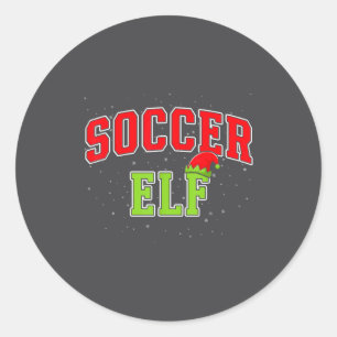 Soccer Elf Christmas Family Matching Group Xmas  Classic Round Sticker
