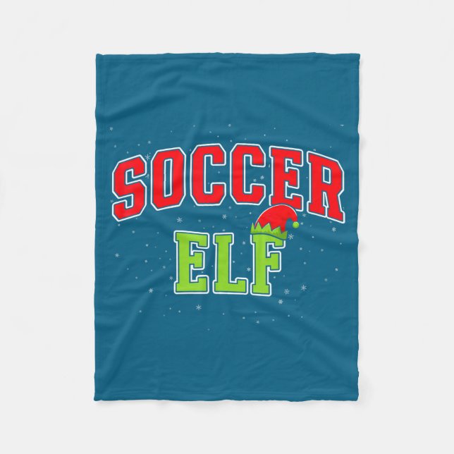 Soccer Elf Christmas Family Matching Group Xmas  Fleece Blanket (Front)