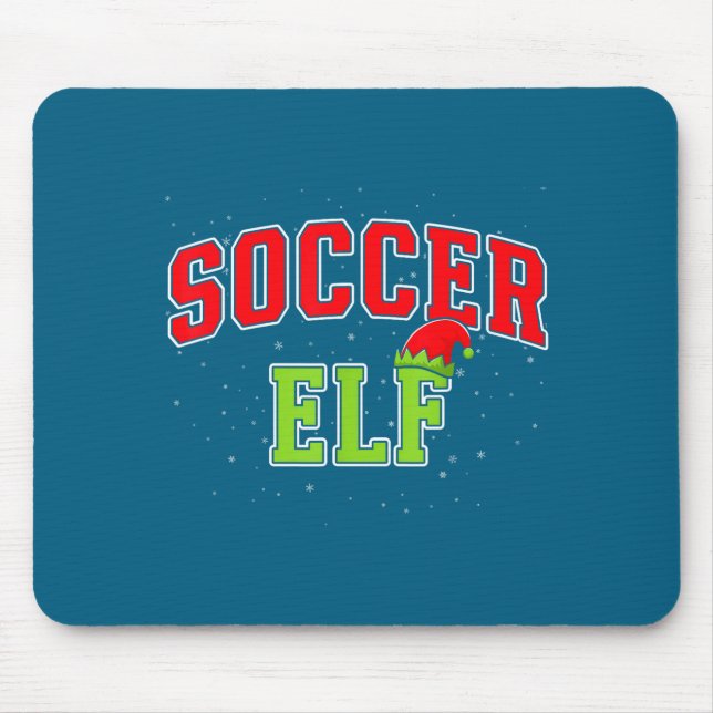 Soccer Elf Christmas Family Matching Group Xmas  Mouse Mat (Front)