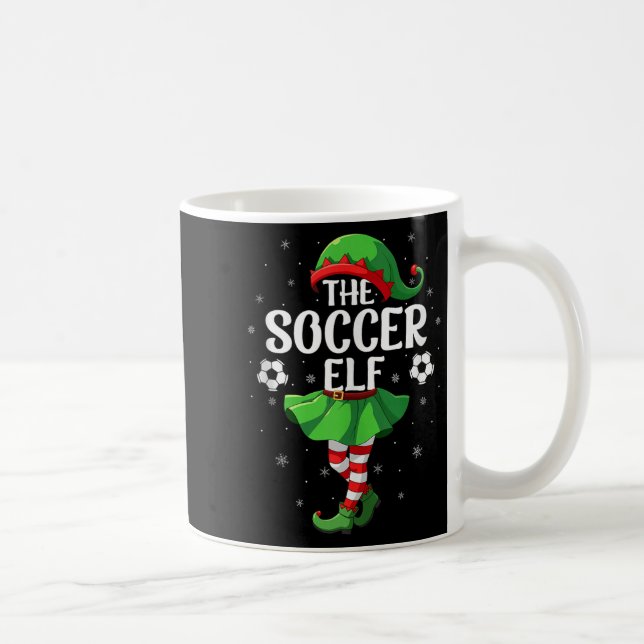 Soccer Elf Christmas Girls Women Elf Squad Xmas Fa Coffee Mug (Right)