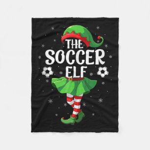 Soccer Elf Christmas Girls Women Elf Squad Xmas Fa Fleece Blanket