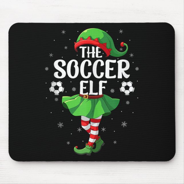 Soccer Elf Christmas Girls Women Elf Squad Xmas Fa Mouse Mat (Front)