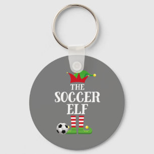 Soccer Elf Family Matching Christmas Group Elf Key Ring