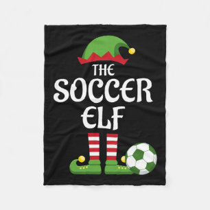 Soccer Elf Family Matching Group Christmas Sporty Fleece Blanket