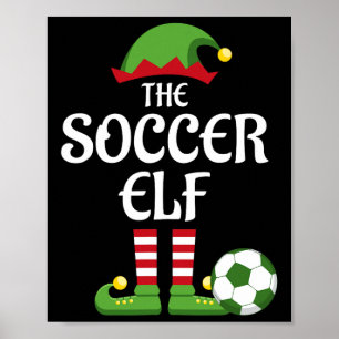 Soccer Elf Family Matching Group Christmas Sporty Poster