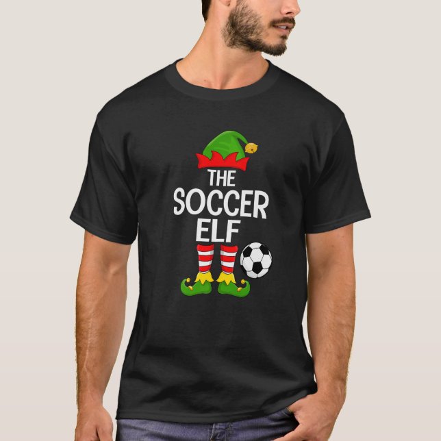 Soccer Elf Xmas Matching Family Elf Squad Christma T-Shirt (Front)
