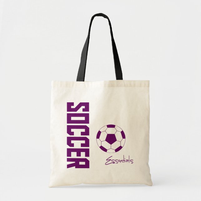Soccer Essentials Tote Bag (purple) (Front)
