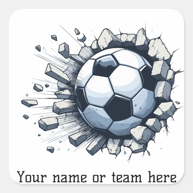 Soccer event party player coach team name Paper Square Sticker (Front)