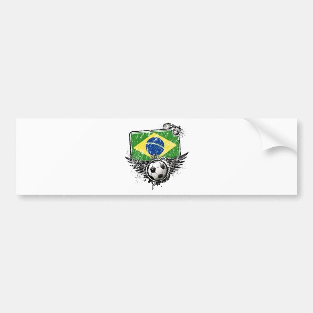 Soccer fan Brazil Bumper Sticker (Front)
