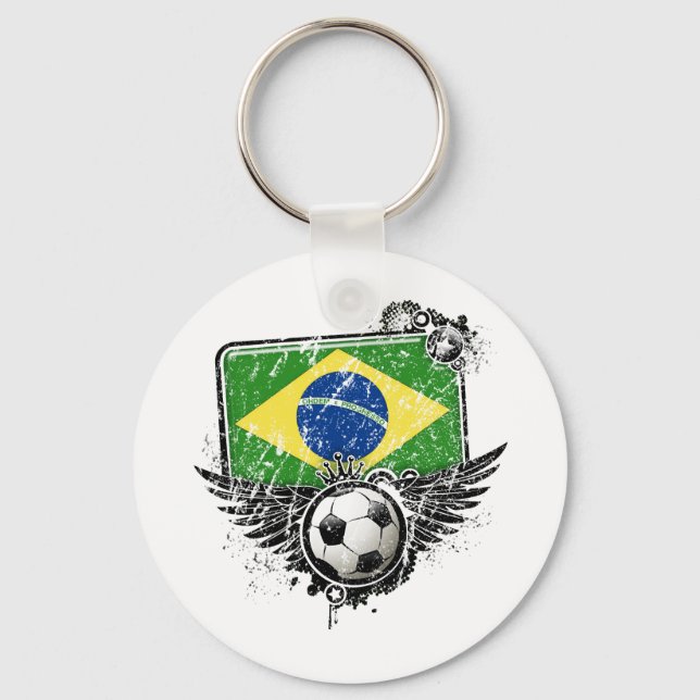 Soccer fan Brazil Key Ring (Front)