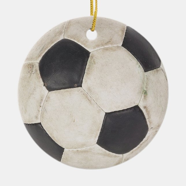 Soccer Fan Gift Idea Soccer Players Gift Christmas Ceramic Tree Decoration (Front)