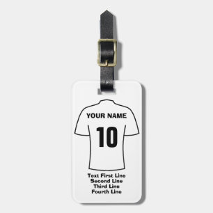 Soccer Fan Luggage Tag - with White Shirts