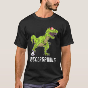 Soccer Fans Kids Gift T Rex Dinosaur Football Play T-Shirt