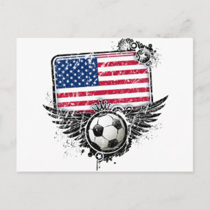 Soccer fans USA Postcard