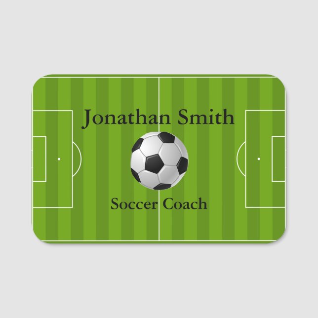Soccer Field Ball Design Name Tag (Front)