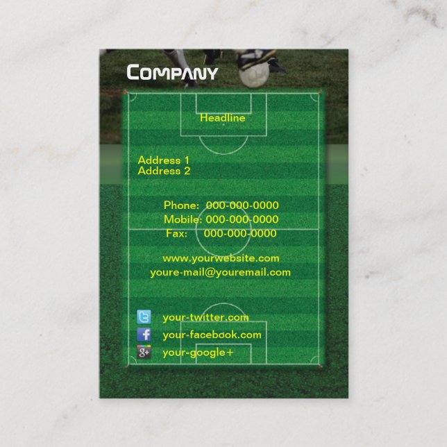 Soccer Field Business Card (Front)