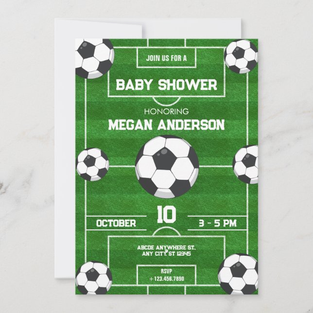Soccer field /  Football field baby shower Invitation (Front)