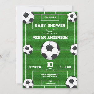 Soccer field /  Football field baby shower Invitation