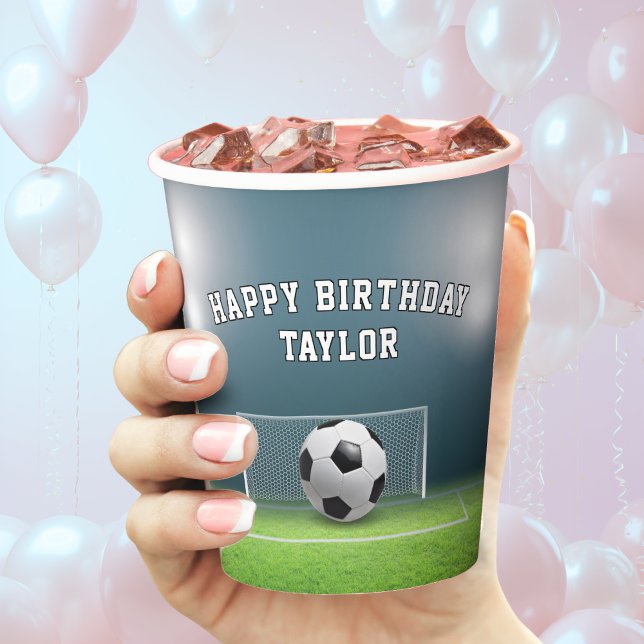 Soccer Field Football Sports Happy Birthday Paper Cups (Soccer Field Football Sports Happy Birthday Paper Cups)